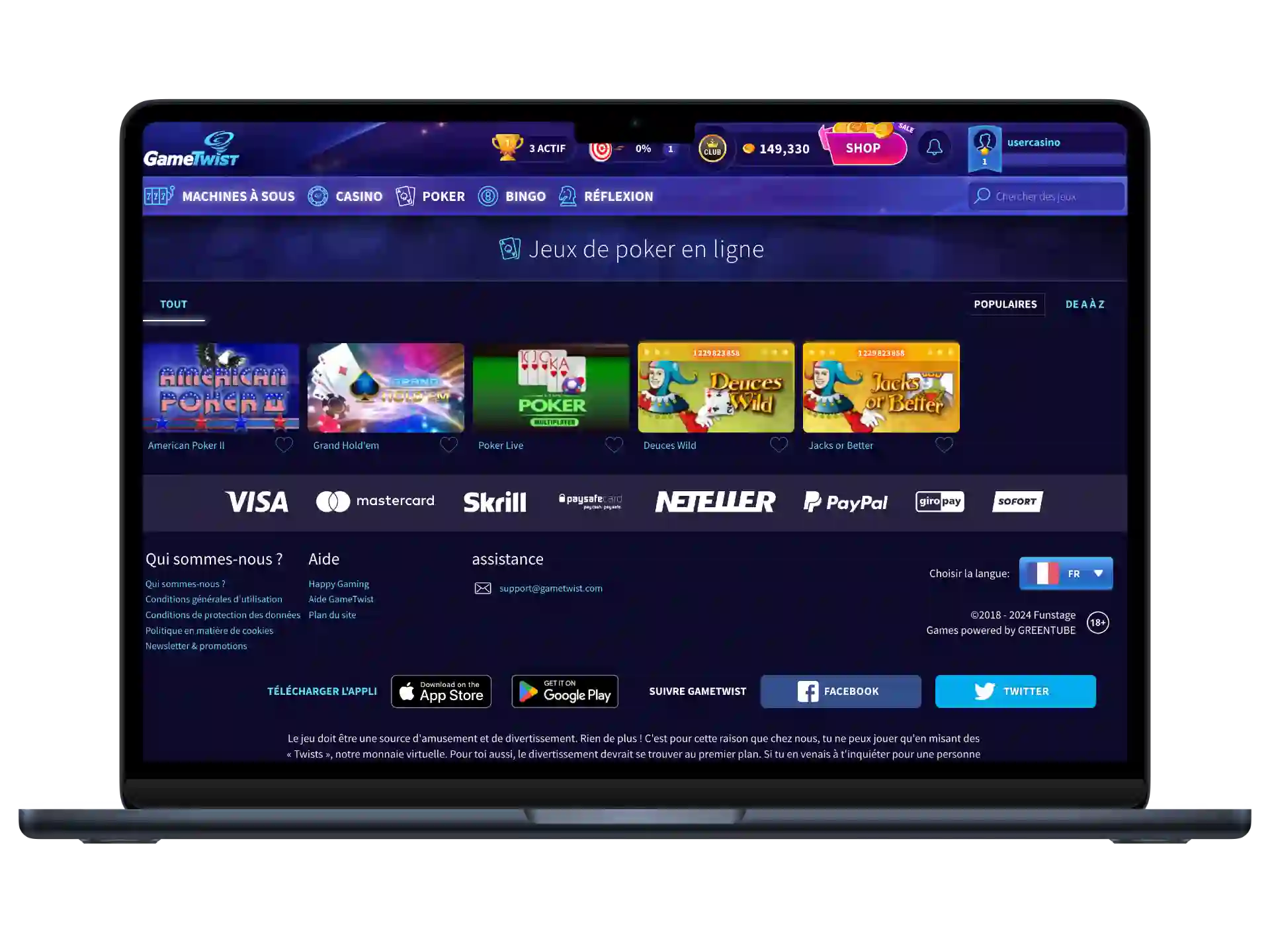 Poker au GameTwist Casino Online