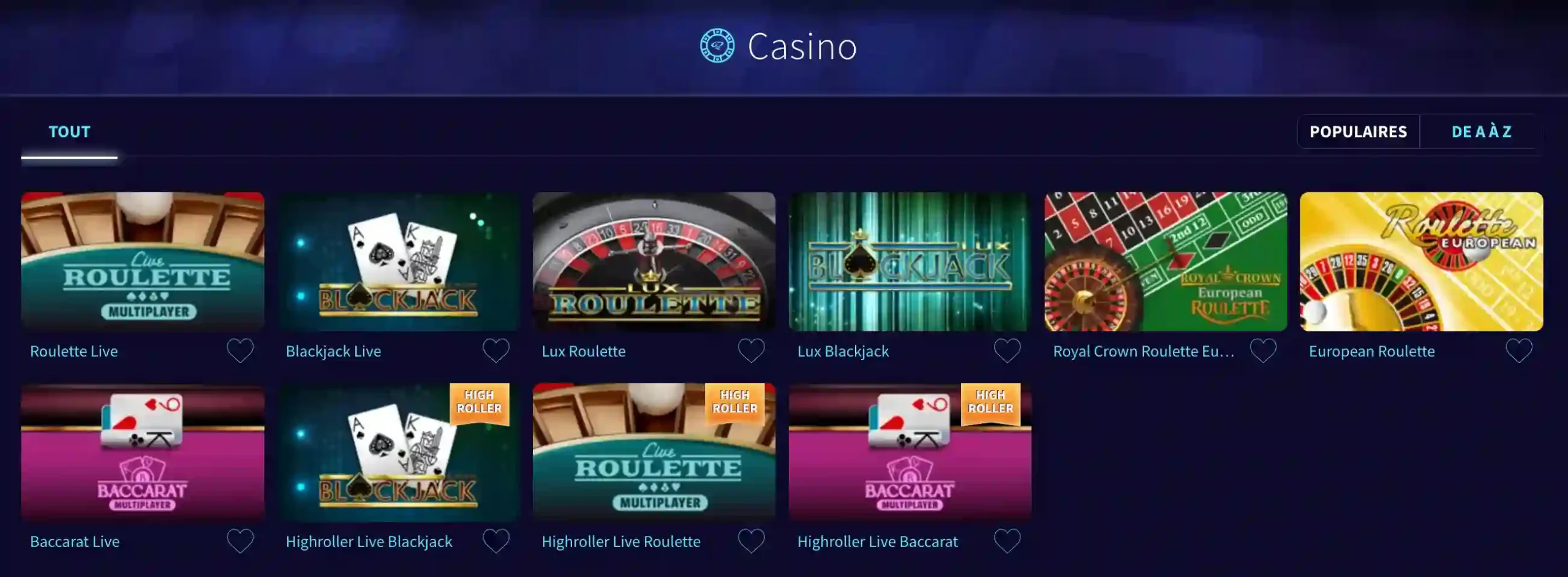 Table Games au Twist Game Casino